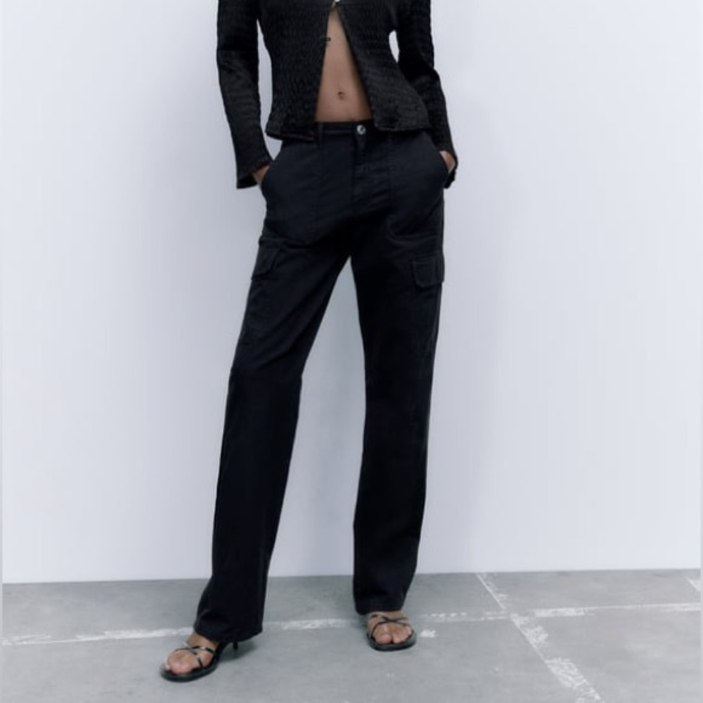 Zara Cargo Pants Black